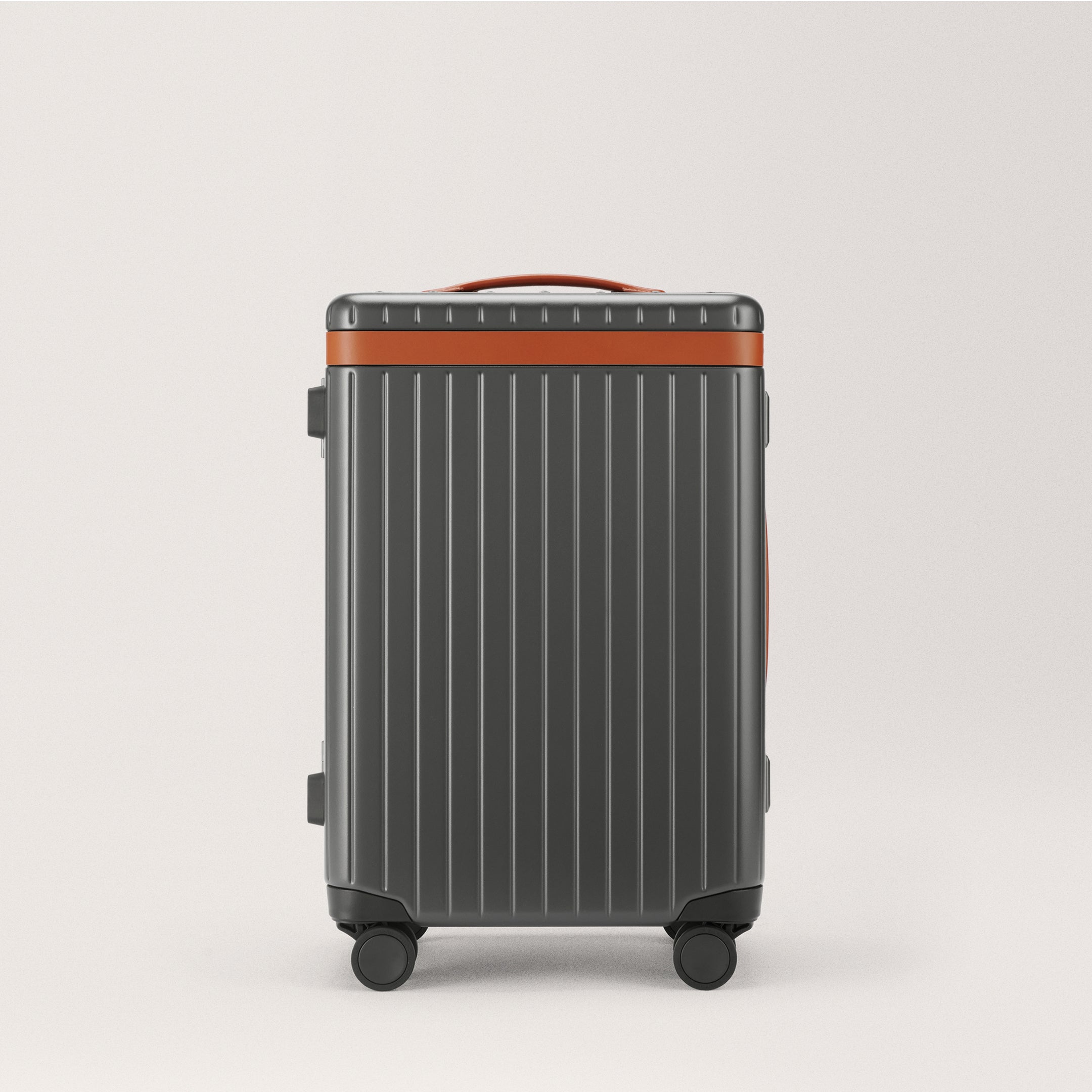 The Carry-on Grey / Cognac Hard-shell cabin suitcase