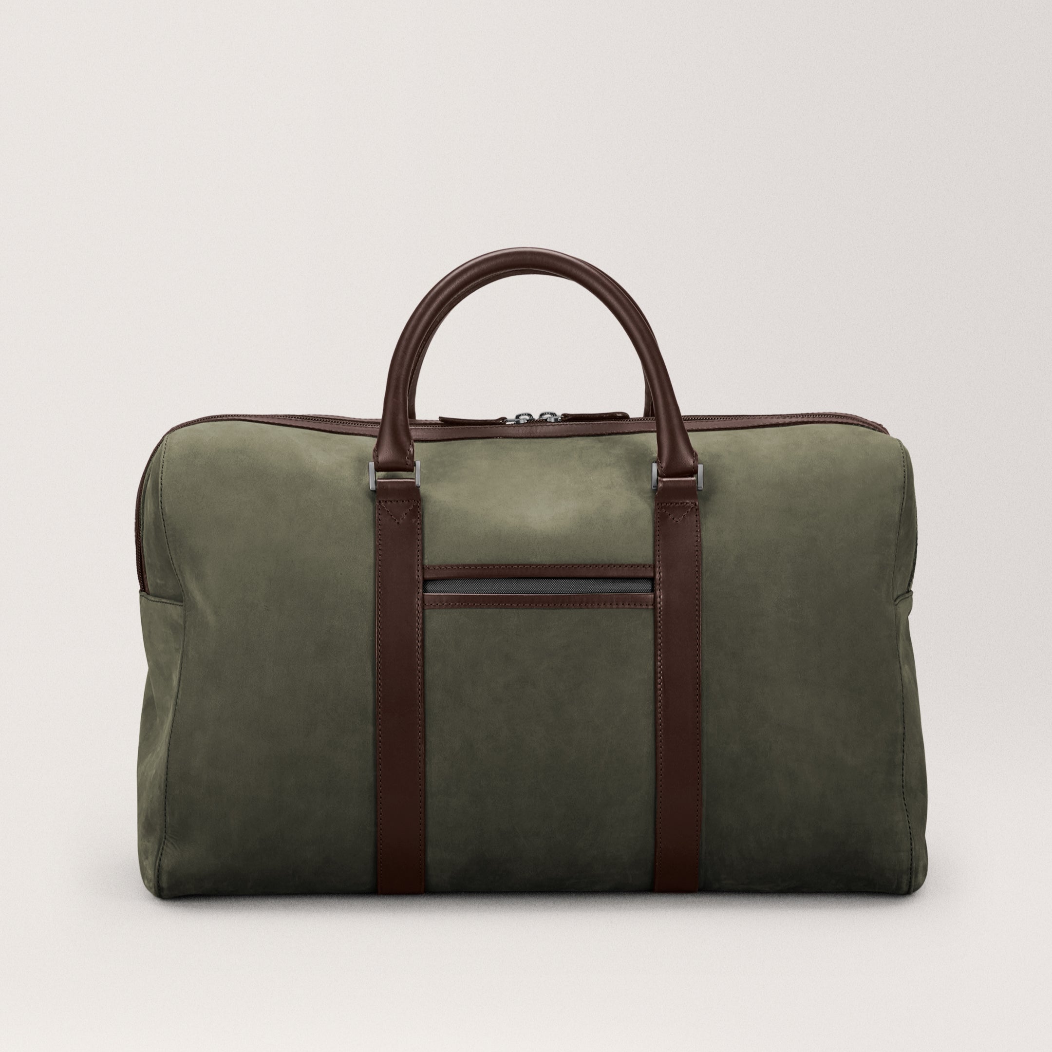 Compact Weekender Olive Nubuck leather weekend bag