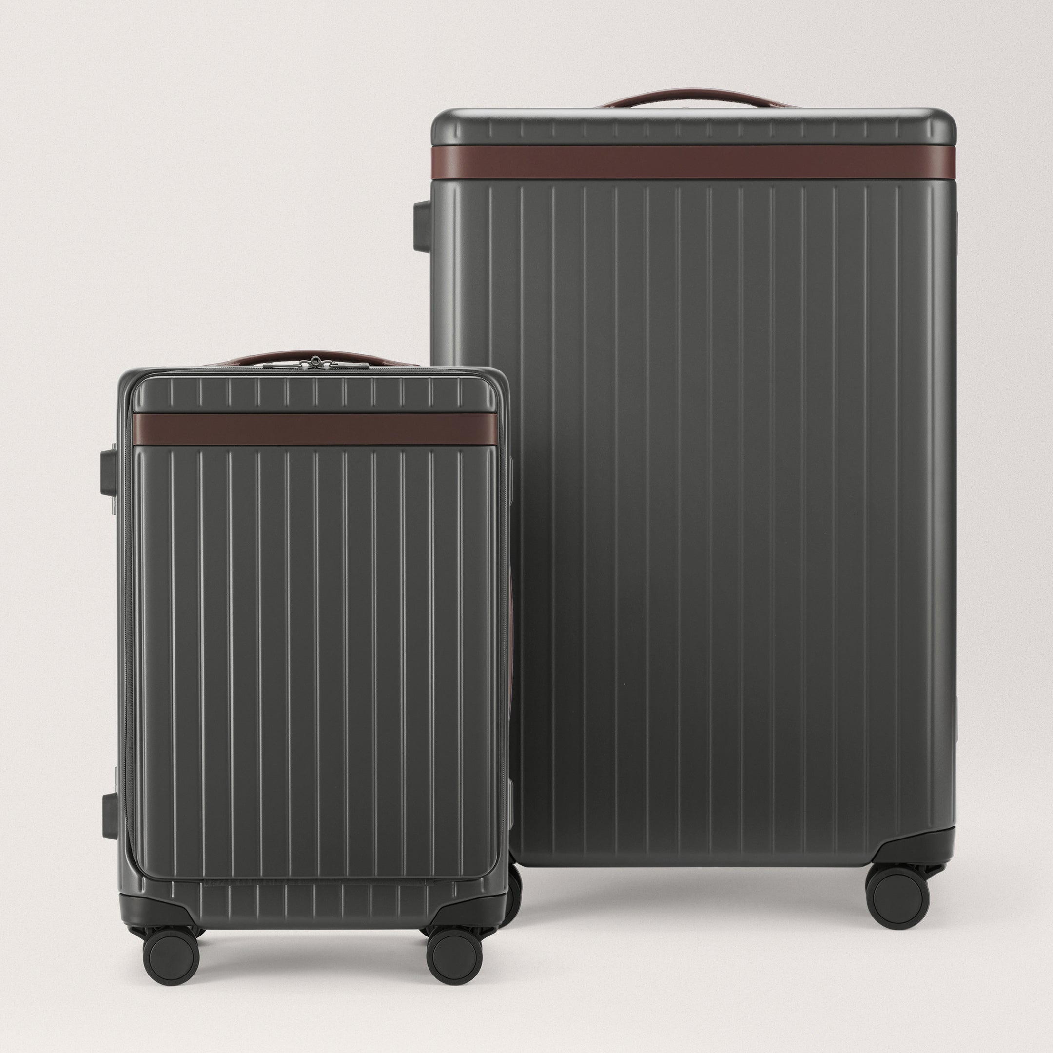 The Luggage Set Carry-on-X / Check-in / Grey / Chocolate Hard-shell luggage set
