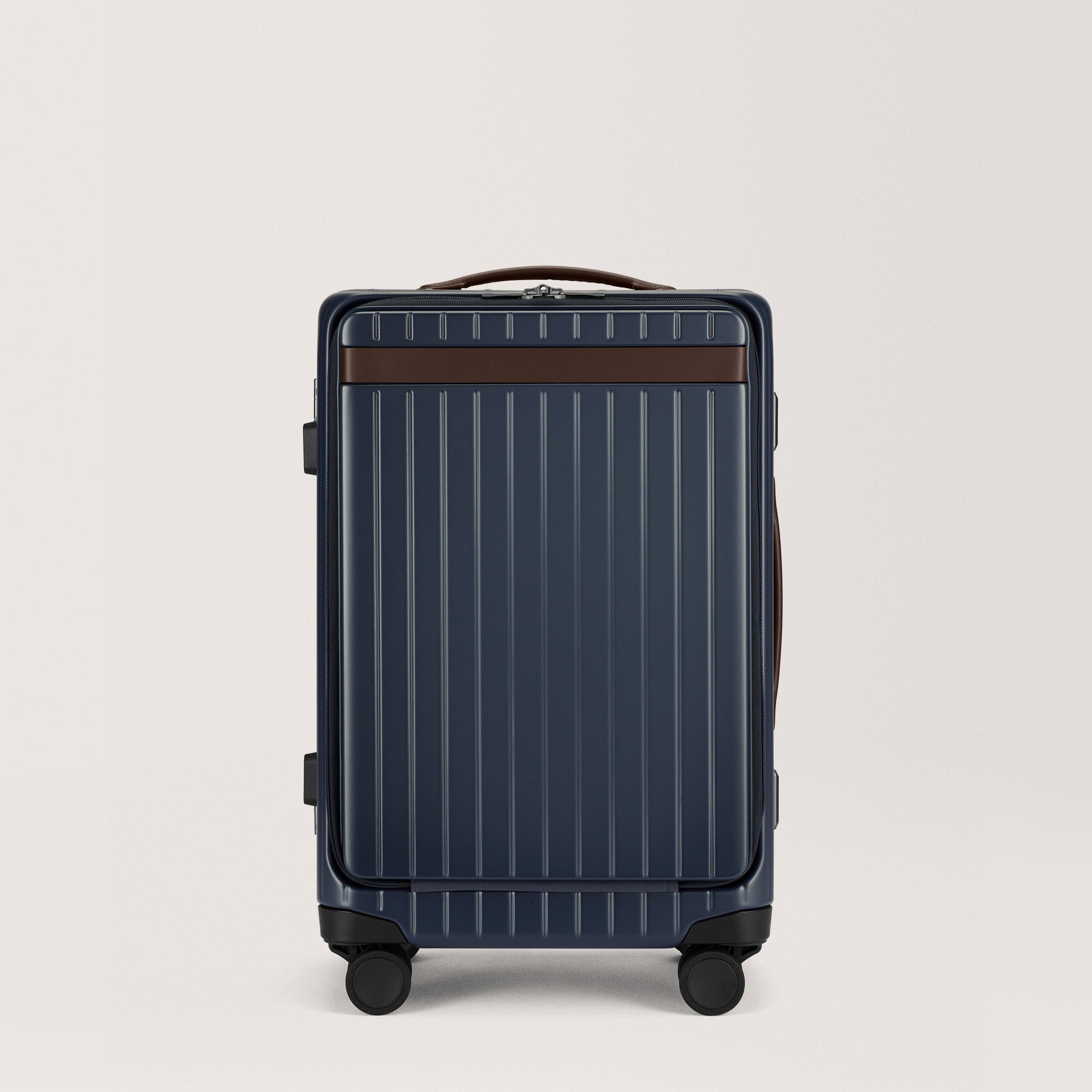 The Carry-on X - Return Navy / Hackett Hard-shell suitcase with front pocket