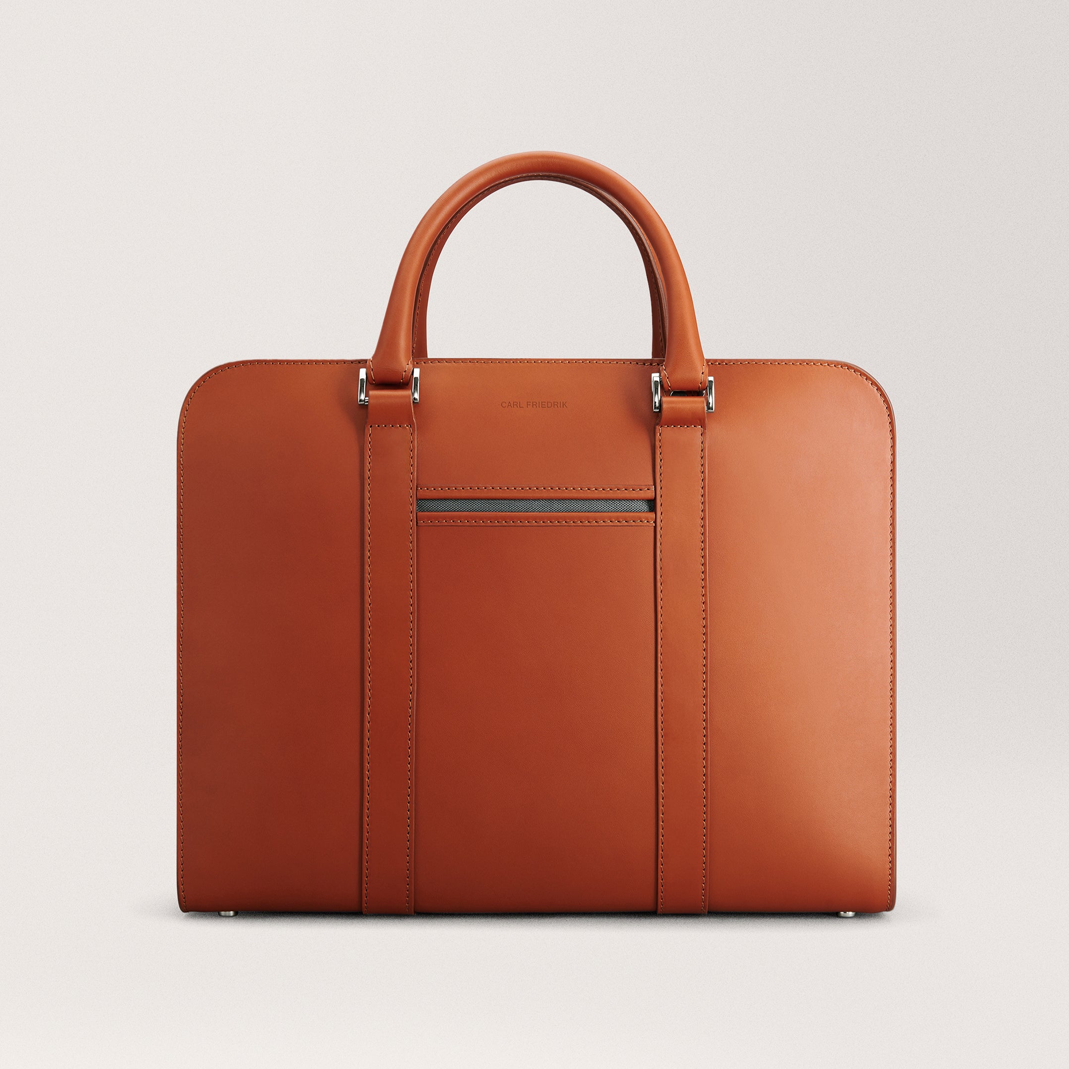 Palissy Double Cognac Wide leather briefcase