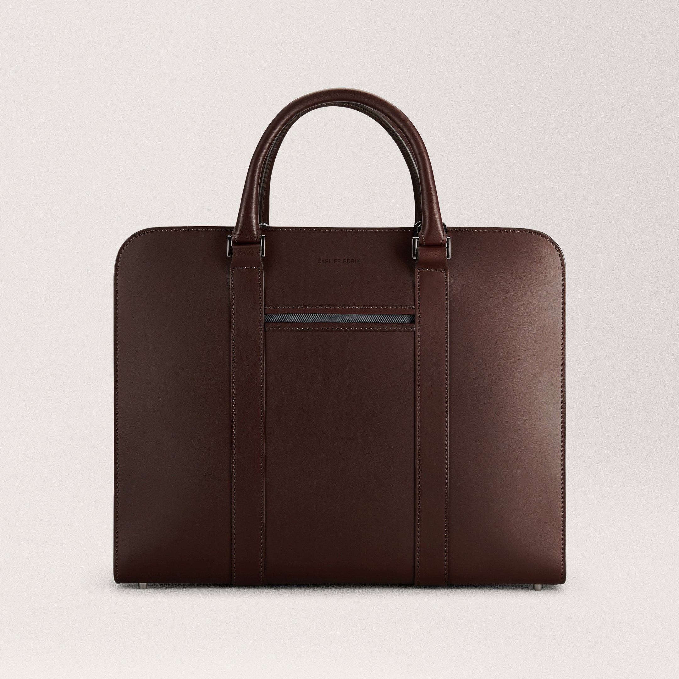 Palissy Double Chocolate Wide leather briefcase