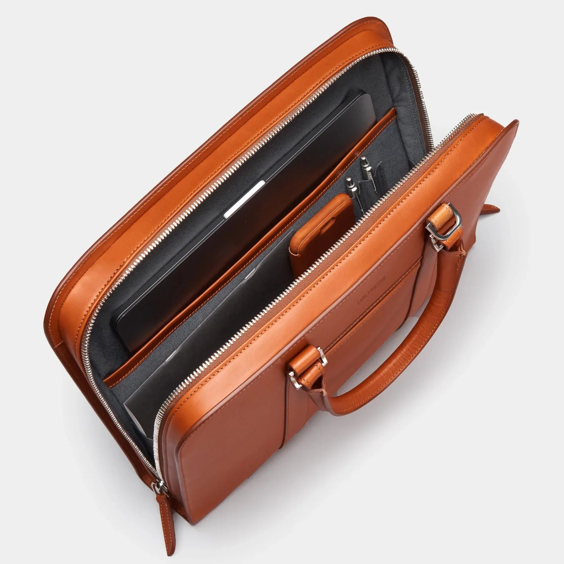 Palissy Briefcase - Return cognac-grey