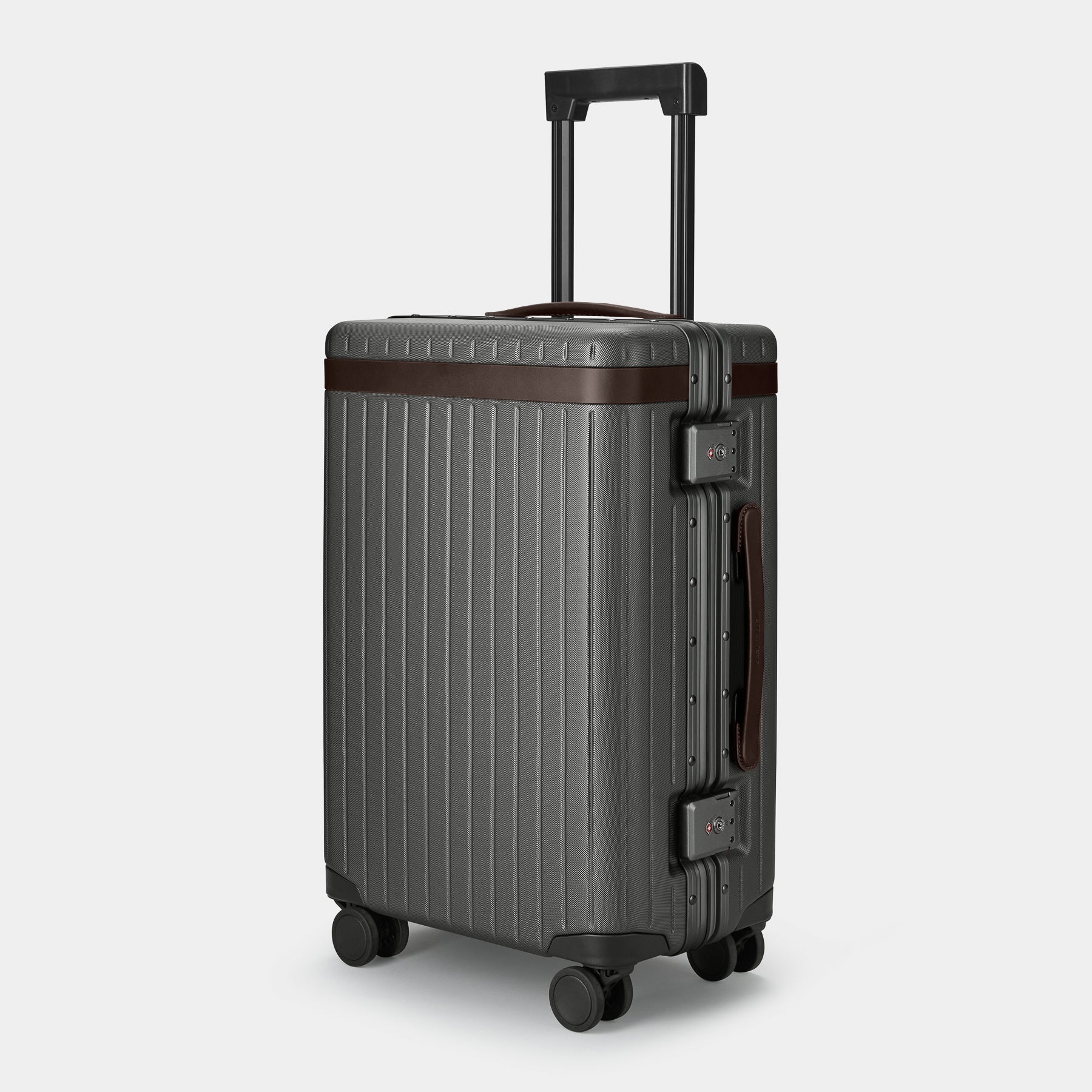 The Carry-on - Sample Grey / Chocolate Dark grey polycarbonate suitcase - Excellent Condition